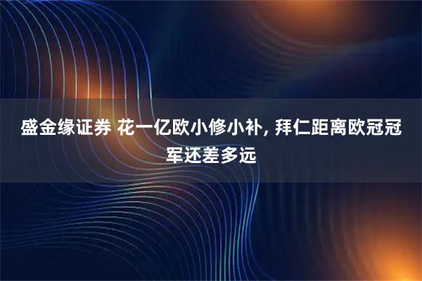盛金缘证券 花一亿欧小修小补, 拜仁距离欧冠冠军还差多远